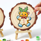 Paint by Numbers - Wood Slice | Gingerbread Reindeer
