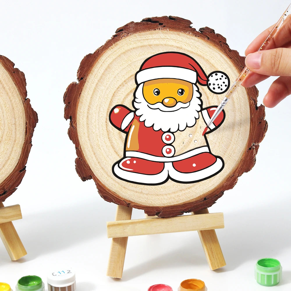 
Paint by Numbers - Wood Slice | Santa Chick