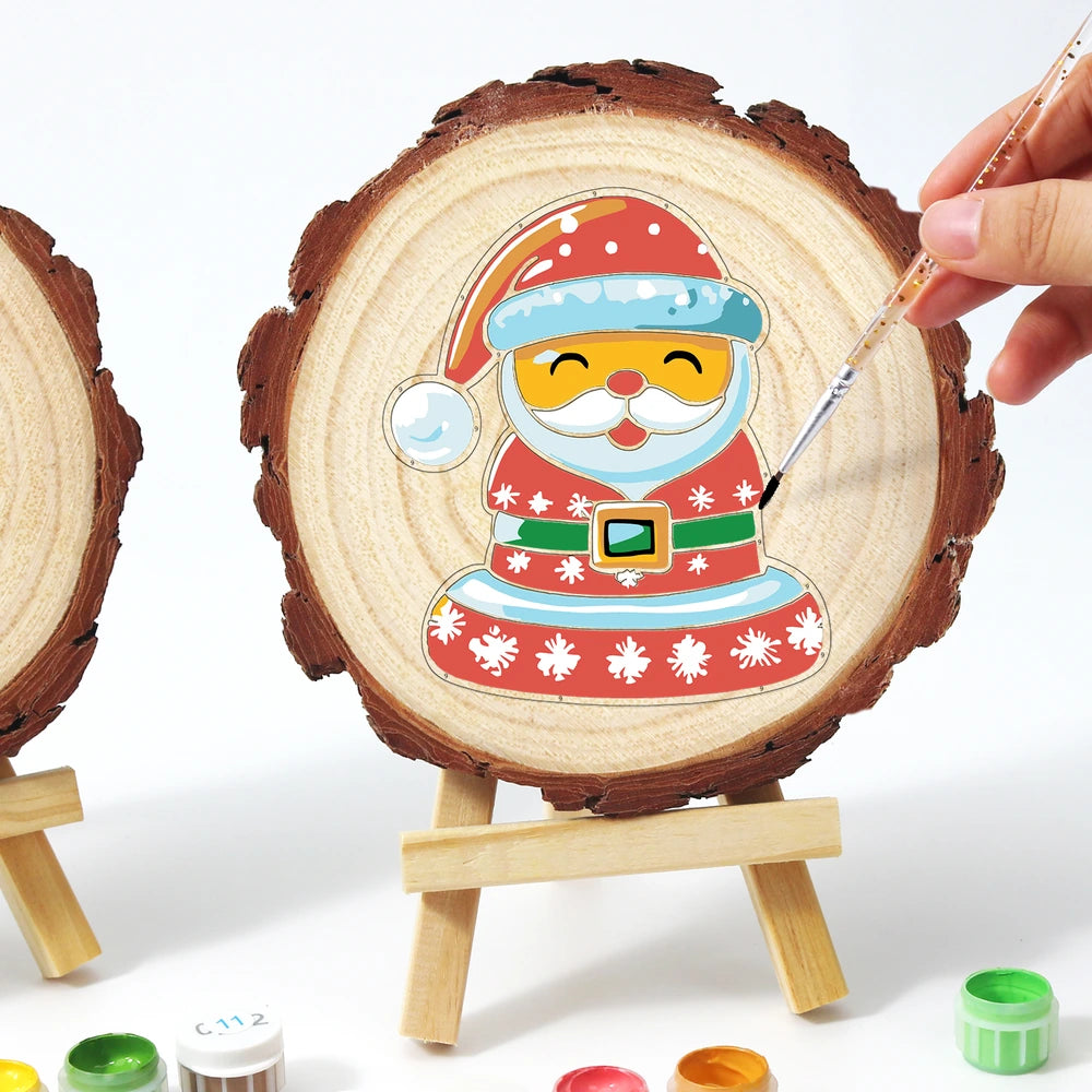 
Paint by Numbers - Wood Slice | Santa Cookie