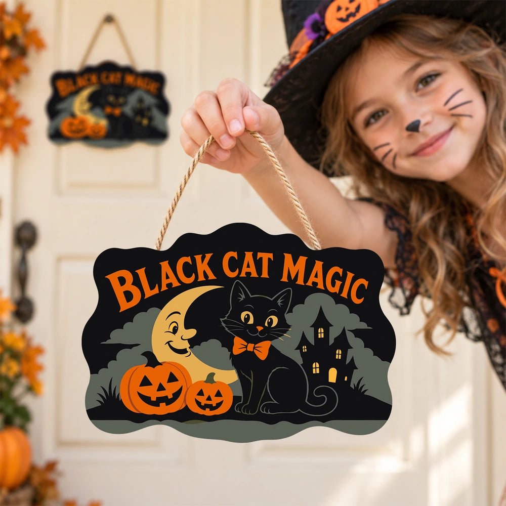 Paint by Numbers - Wooden Door Hanger | Black Cat Magic