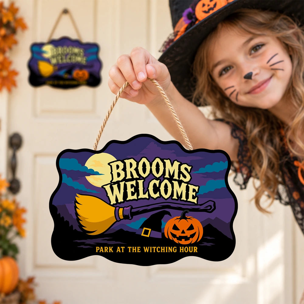 Paint by Numbers - Wooden Door Hanger | Brooms Welcome
