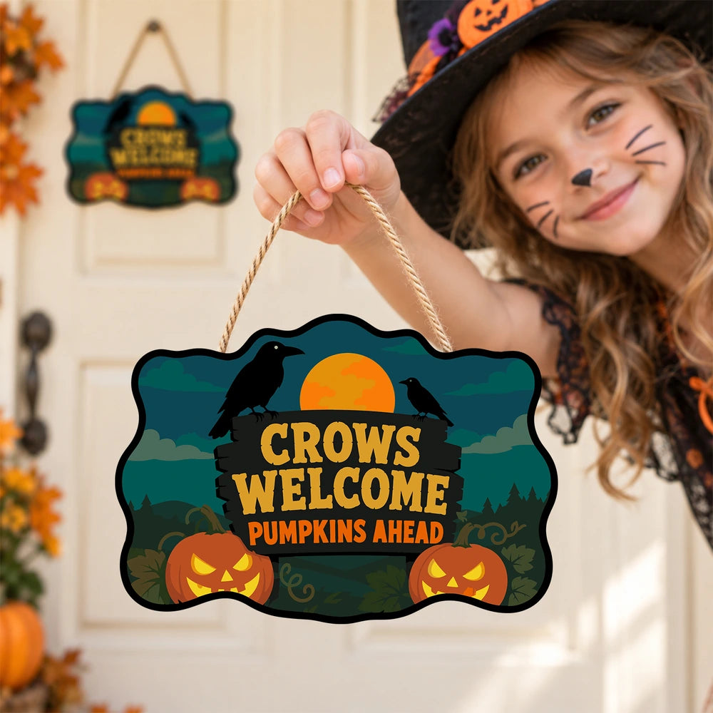 Paint by Numbers - Wooden Door Hanger | Crows Welcome