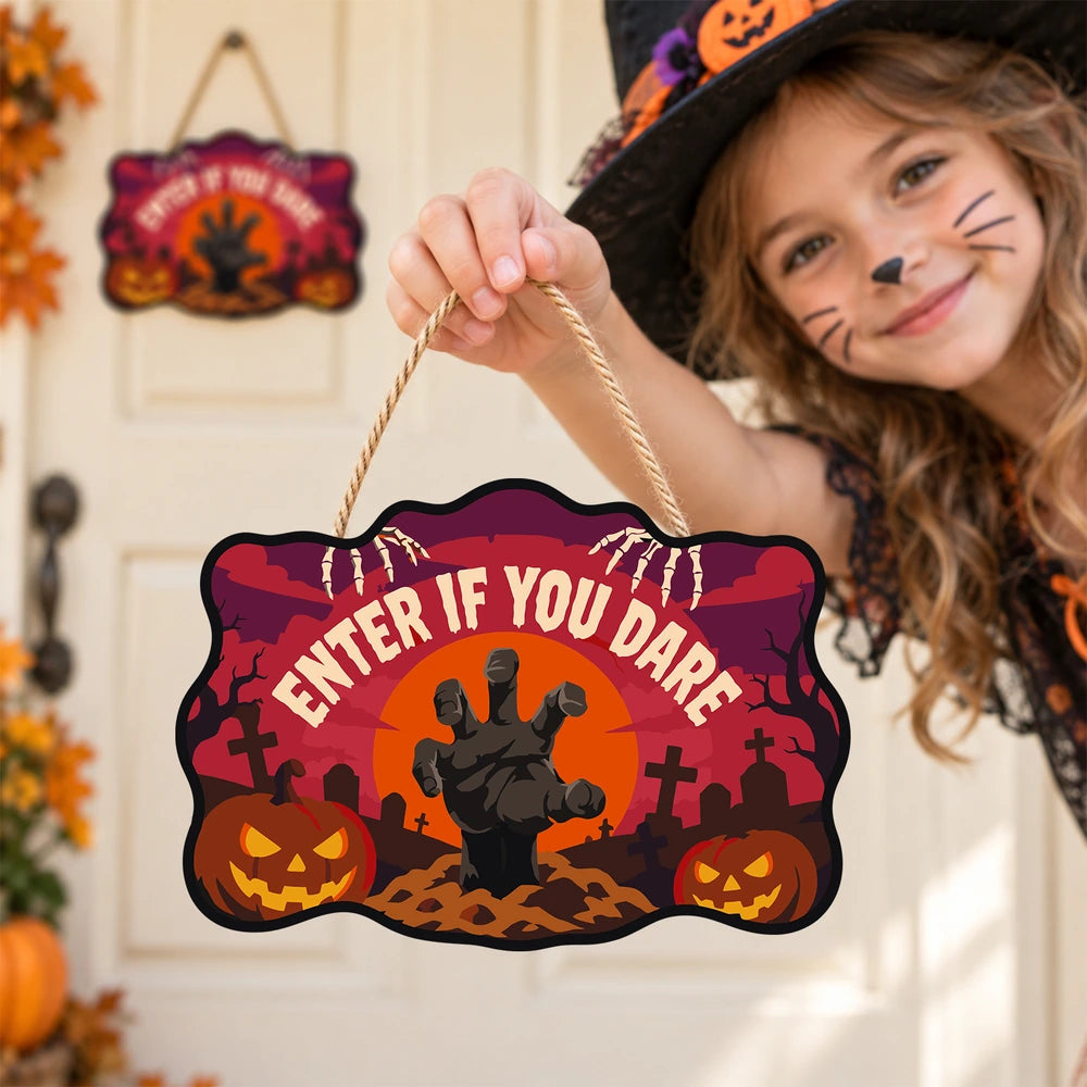 Paint by Numbers - Wooden Door Hanger | Enter If You Dare Zombie Hand