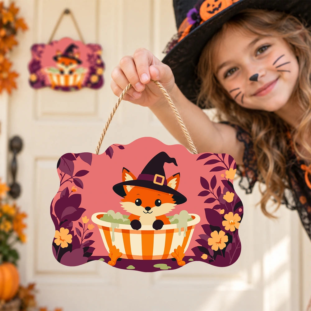 Paint by Numbers - Wooden Door Hanger | Fox Witch in the Bathtub
