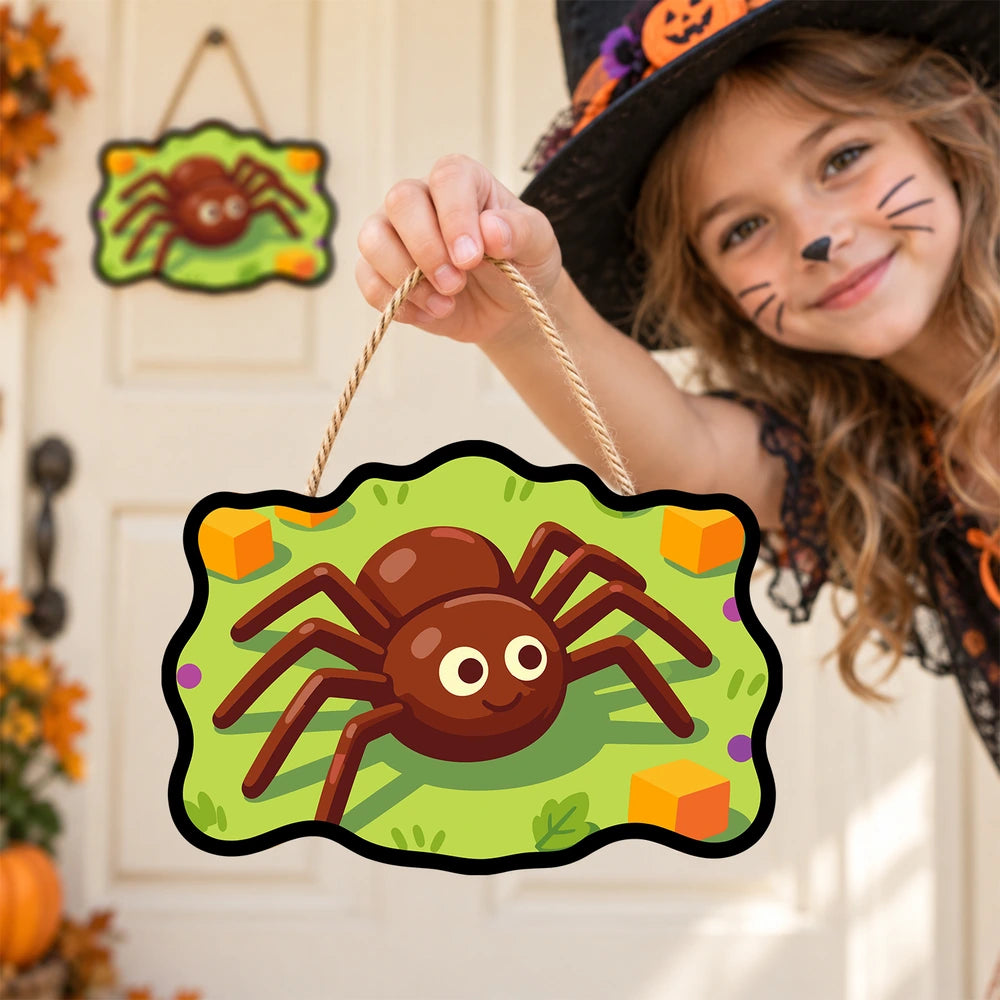 Paint by Numbers - Wooden Door Hanger | Friendly Spider with Candy