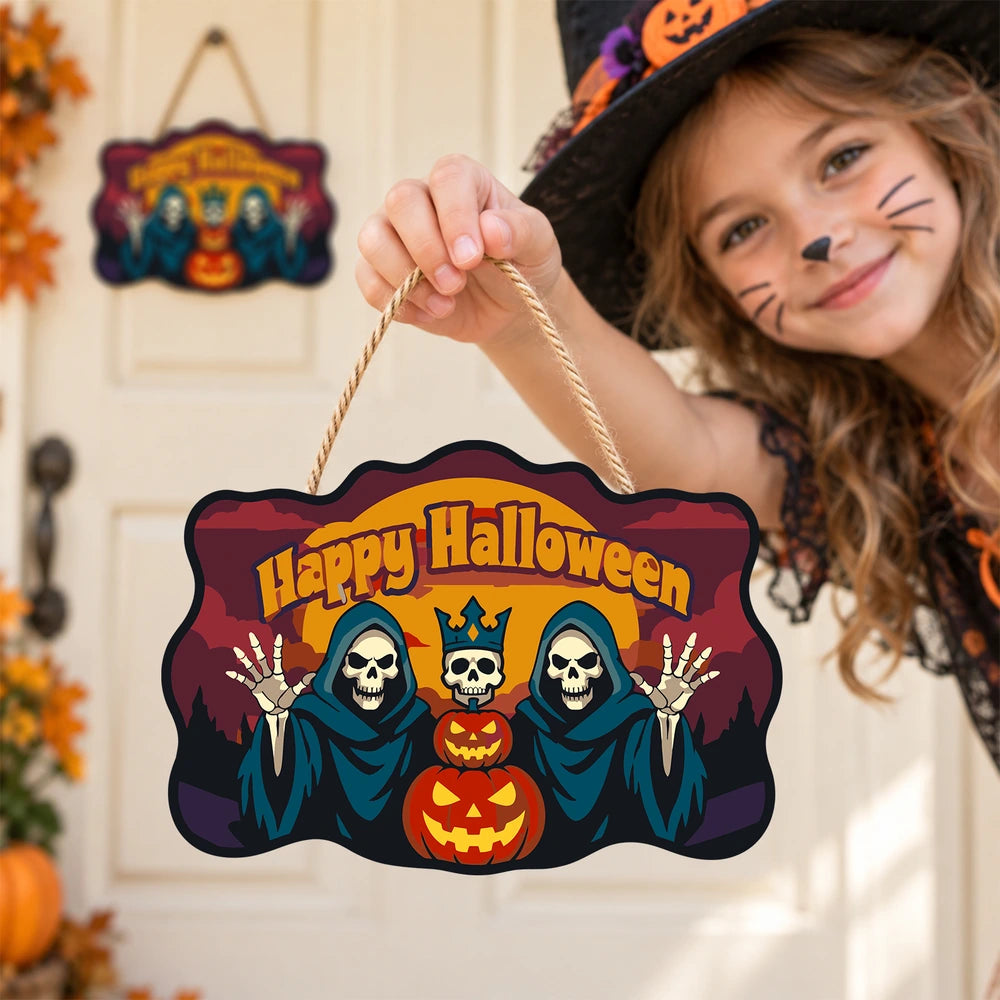 Paint by Numbers - Wooden Door Hanger | Happy Halloween Reaper Kings