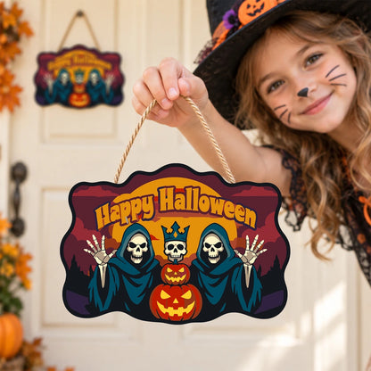 Paint by Numbers - Wooden Door Hanger | Happy Halloween Reaper Kings