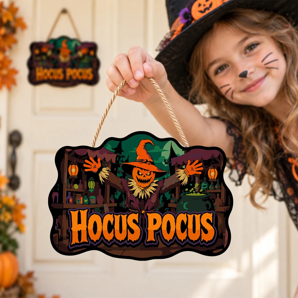 Paint by Numbers - Wooden Door Hanger | Hocus Pocus Scarecrow