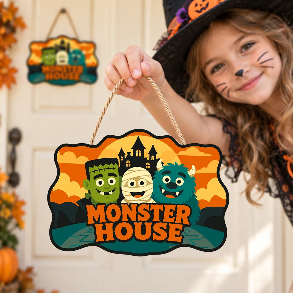 
Paint by Numbers - Wooden Door Hanger | Monster House
