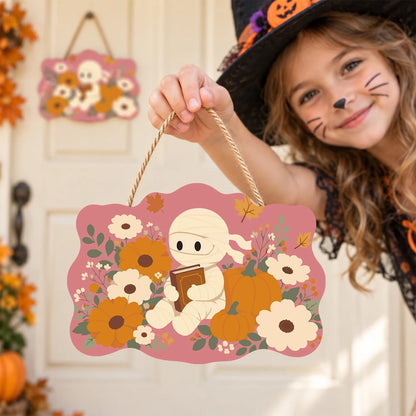 Paint by Numbers - Wooden Door Hanger | Mummy Reading Among Flowers