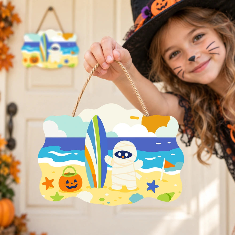Paint by Numbers - Wooden Door Hanger | Mummy at the Beach