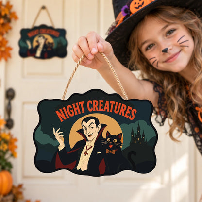 Paint by Numbers - Wooden Door Hanger | Night Creatures