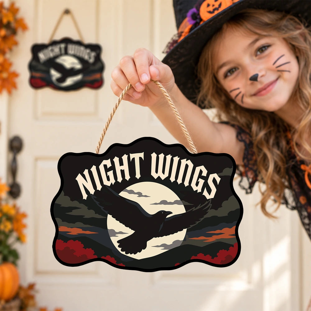 
Paint by Numbers - Wooden Door Hanger | Night Wings