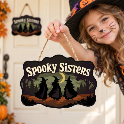 Paint by Numbers - Wooden Door Hanger | Spooky Sisters