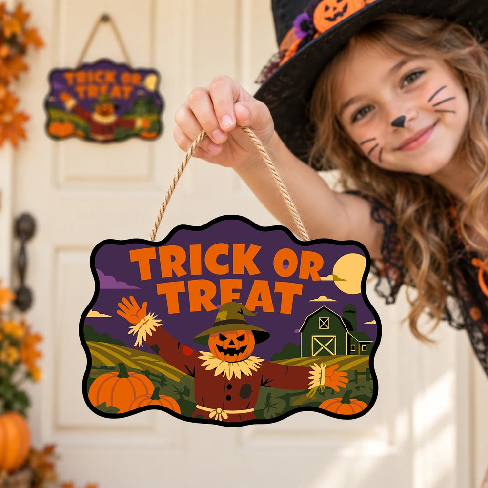 Paint by Numbers - Wooden Door Hanger | Trick or Treat Scarecrow at the Barn