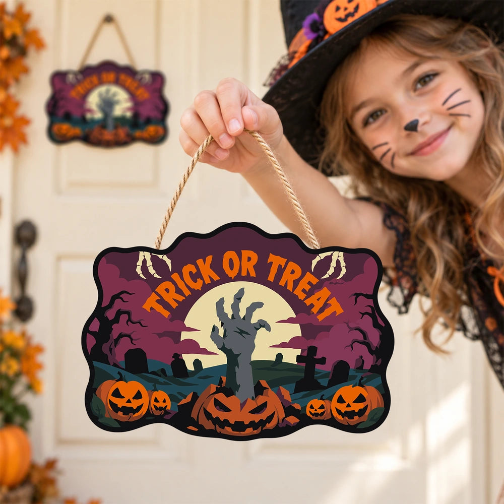 Paint by Numbers - Wooden Door Hanger | Trick or Treat Zombie Hand