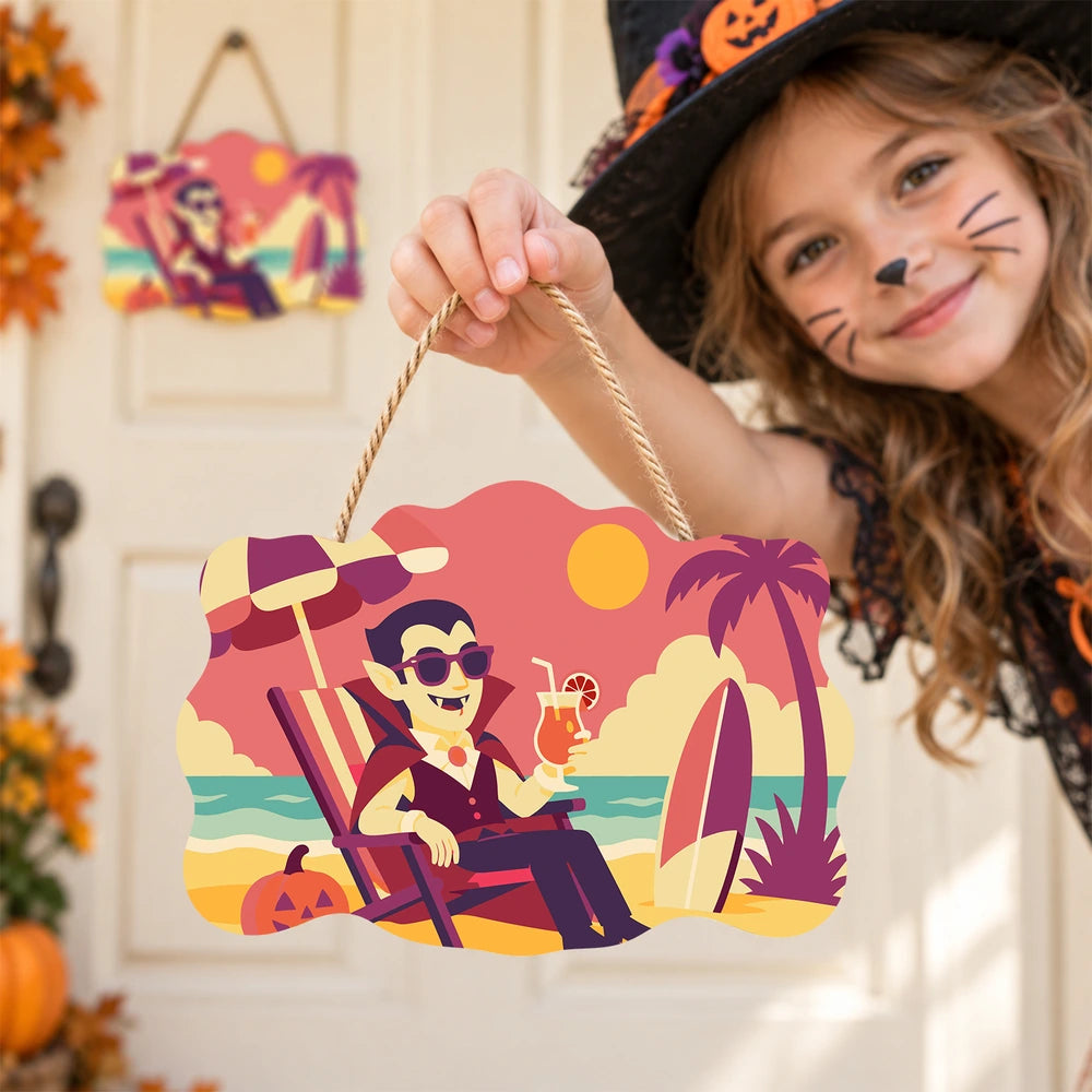 Paint by Numbers - Wooden Door Hanger | Vampire on Vacation