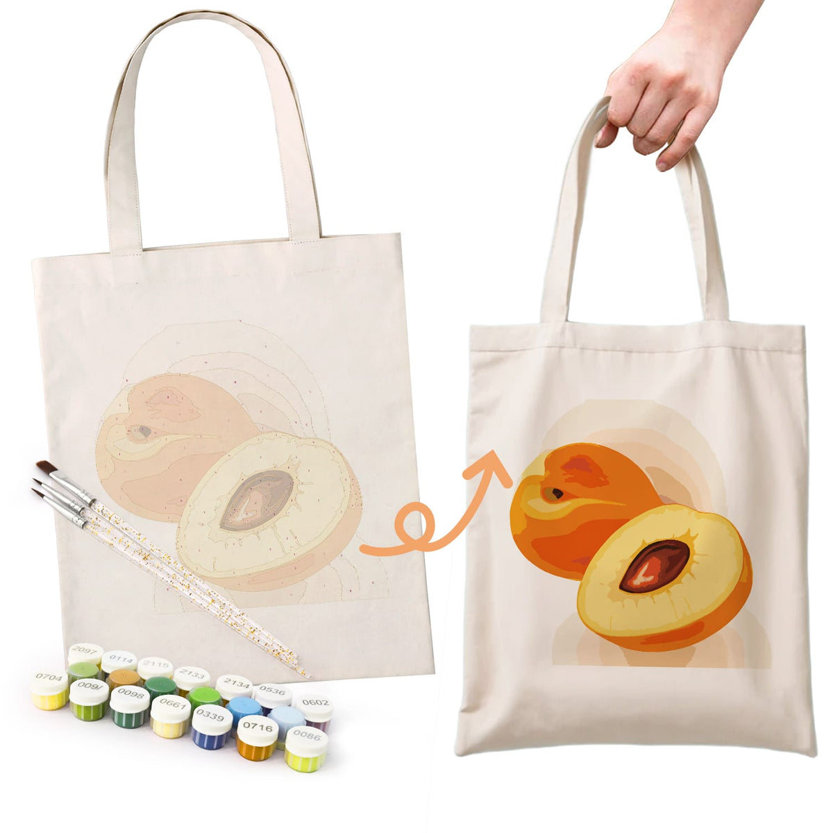 
Paint by Numbers - DIY Totebag | Peach Delight