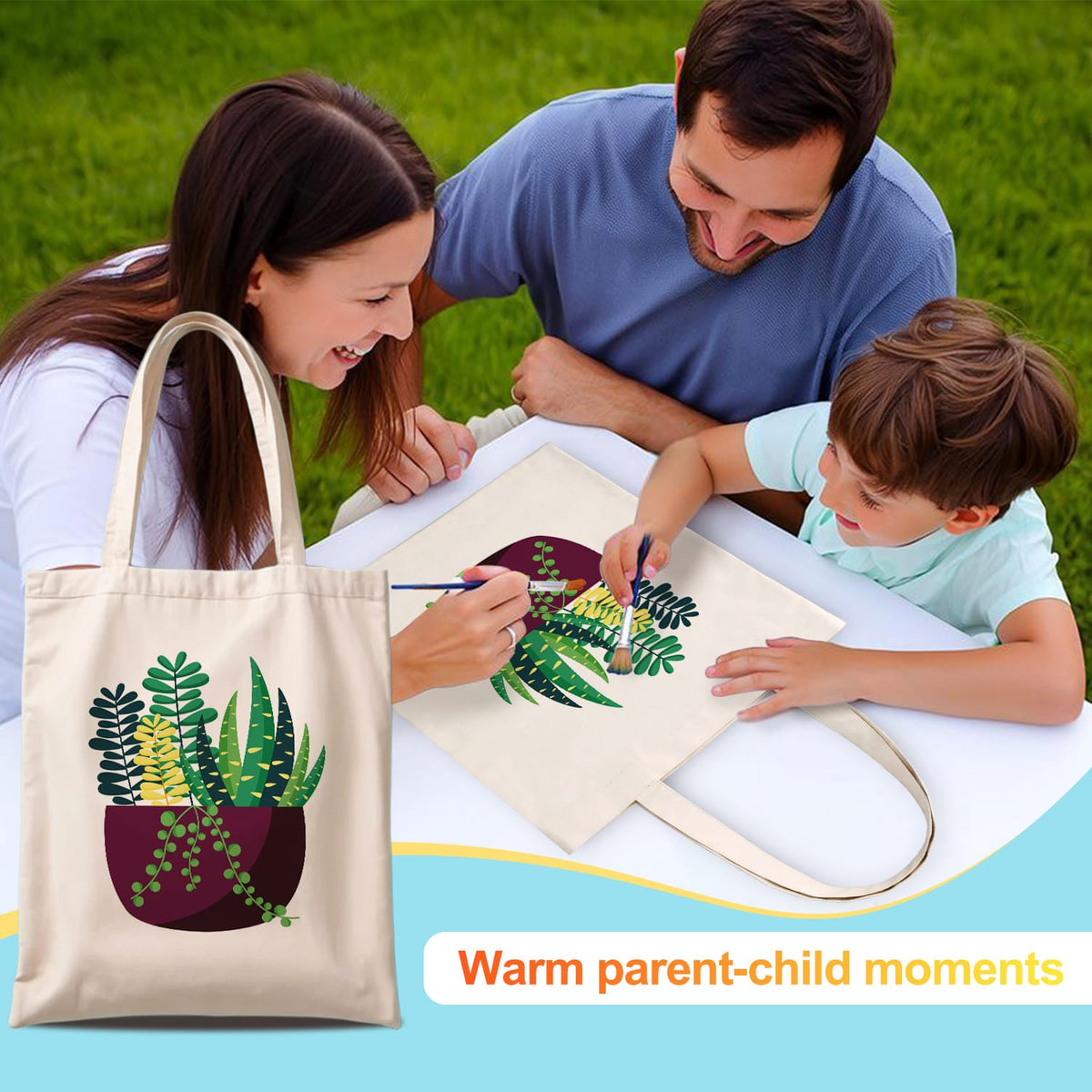
Paint by Numbers - DIY Totebag | Succulent Garden