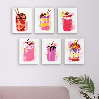 Paint by Numbers – 6 Mini Paintings | Milkshake Set 2
