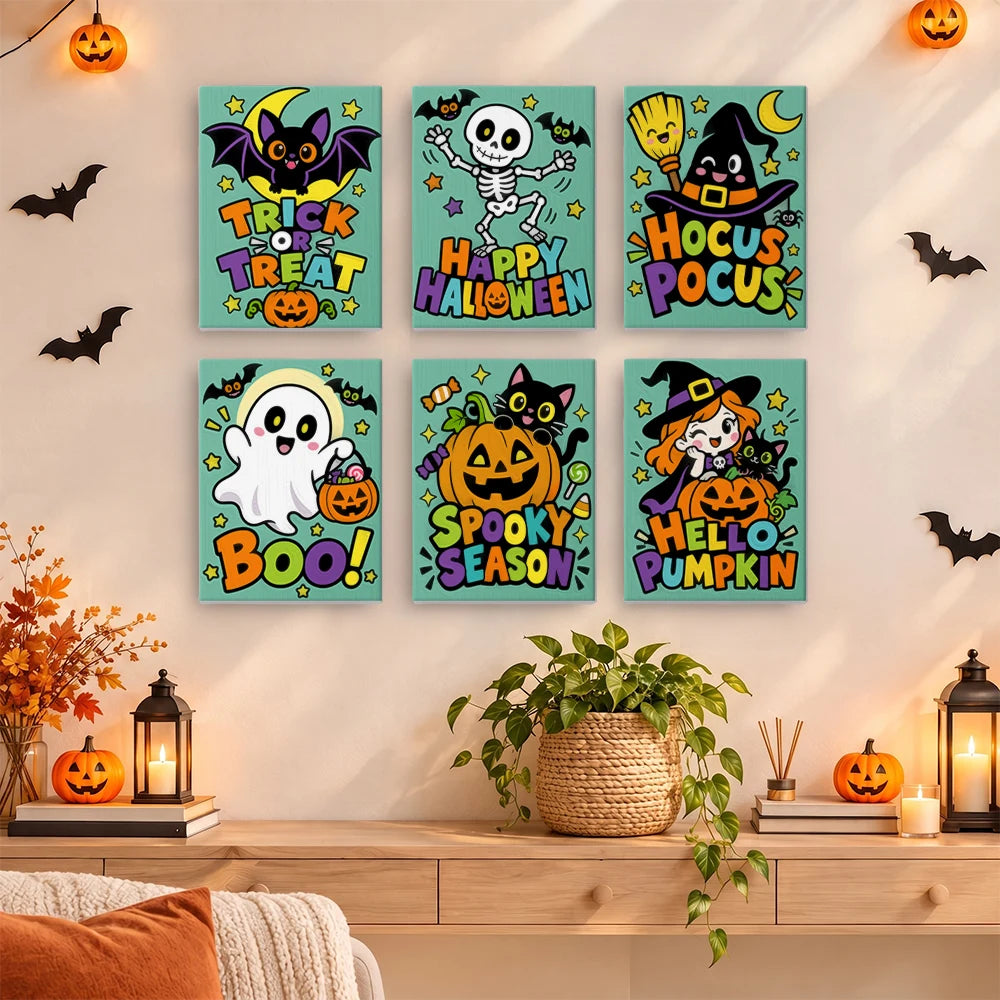 Paint by Numbers – 6 Mini Paintings | Hocus Pocus Comic Lettering Set