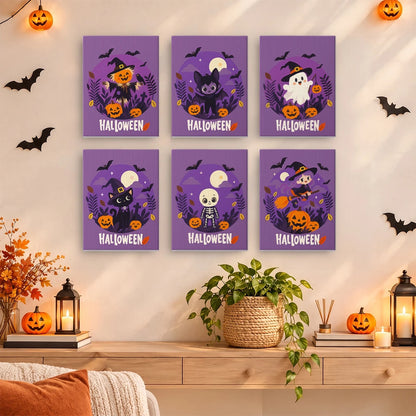 Paint by Numbers – 6 Mini Paintings | Purple Halloween Lettering Set
