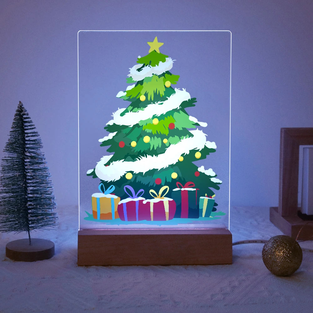 
Paint by Numbers - Christmas Light | Snow-Covered Tree with Presents