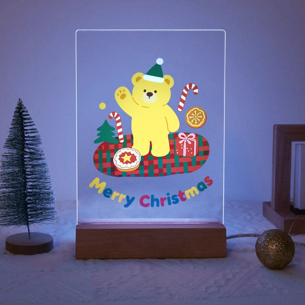 Paint by Numbers - Christmas Light | Waving Teddy on a Log