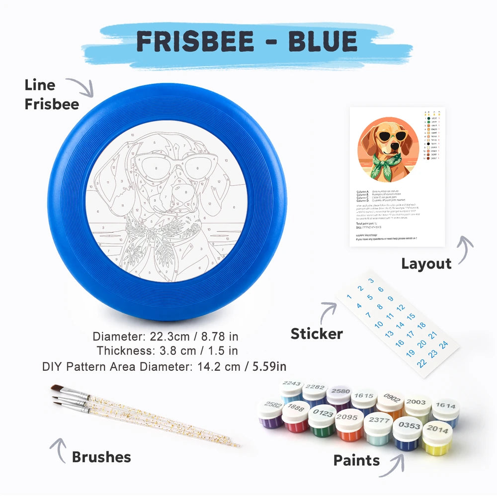 
Paint by Numbers - Frisbee | Beach Dog in Sunglasses