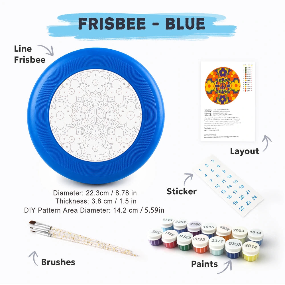 Paint by Numbers - Frisbee | Flower Power Mandala