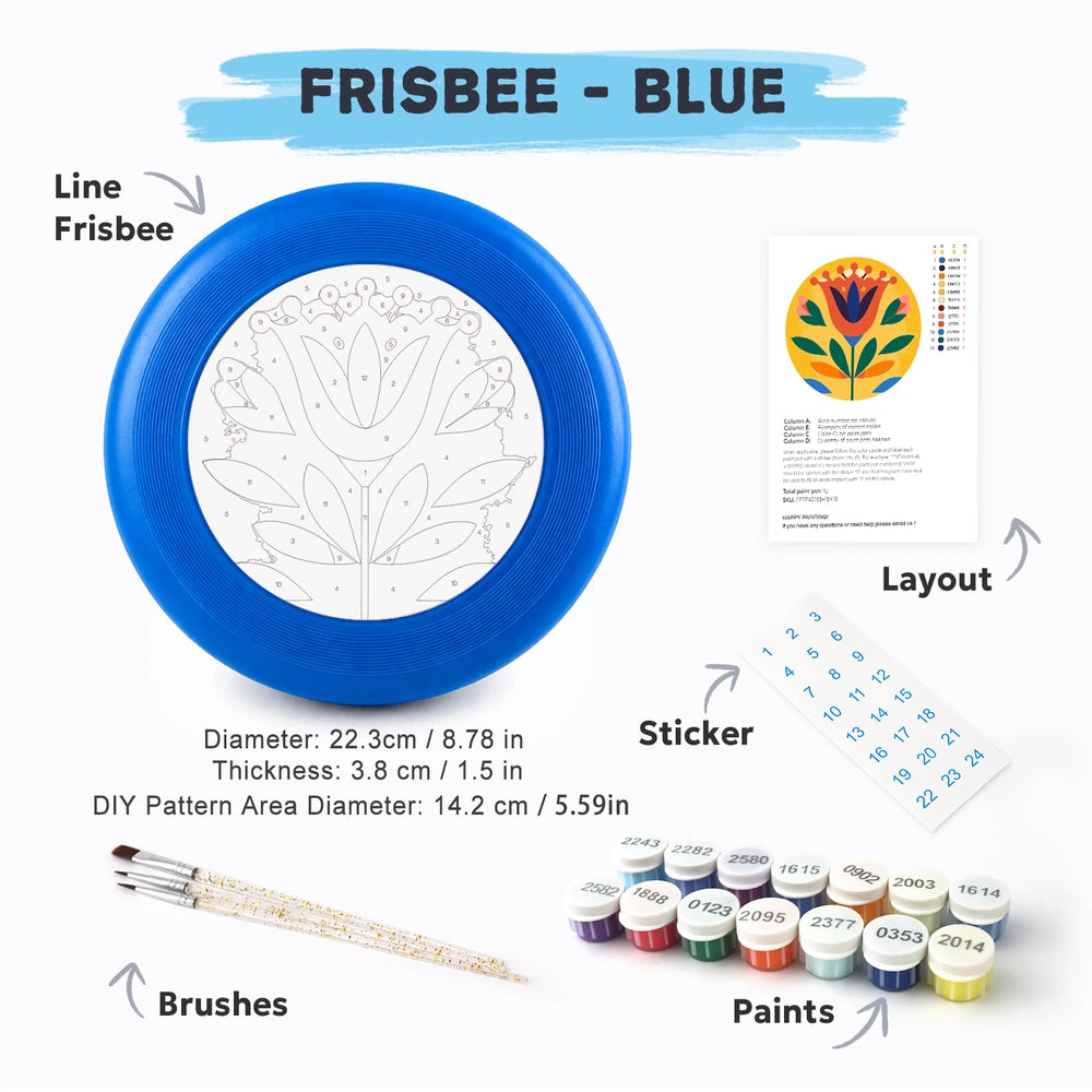 Paint by Numbers - Frisbee | Folk Tulip in Yellow