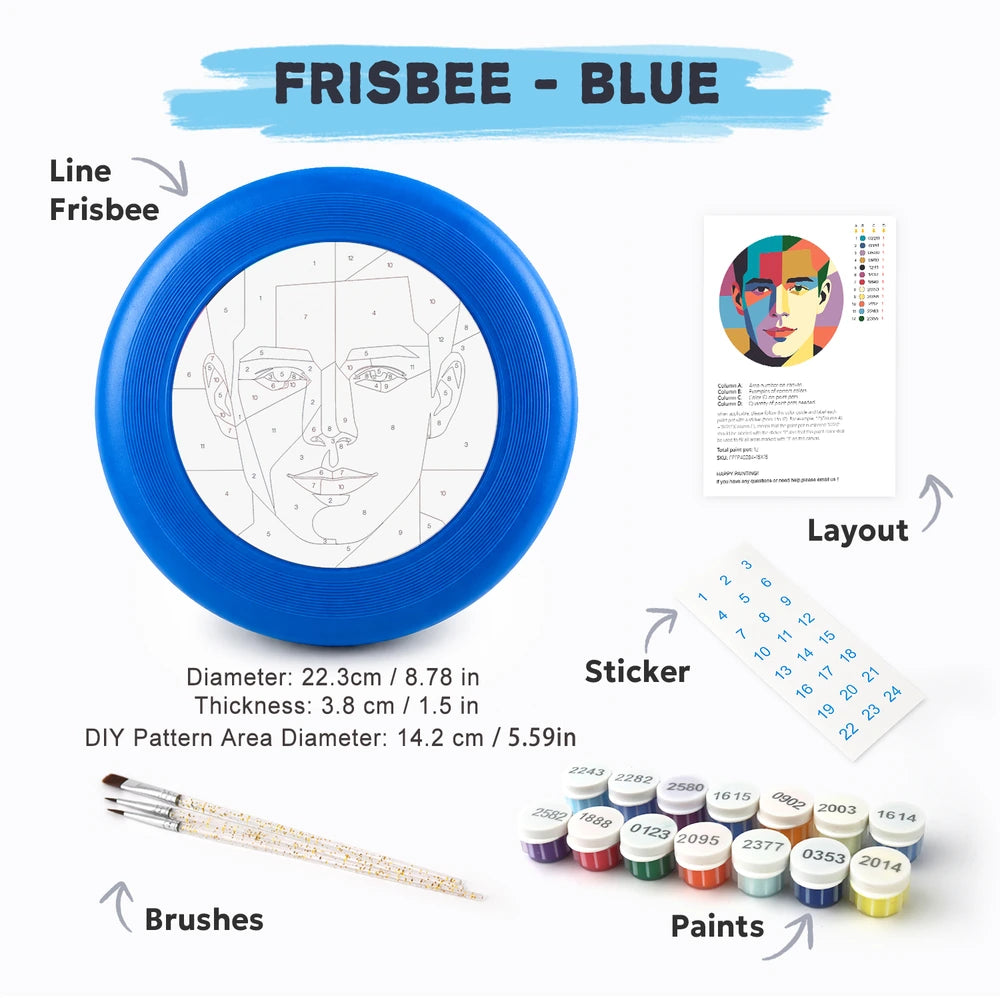 Paint by Numbers - Frisbee | Geometric Man Portrait