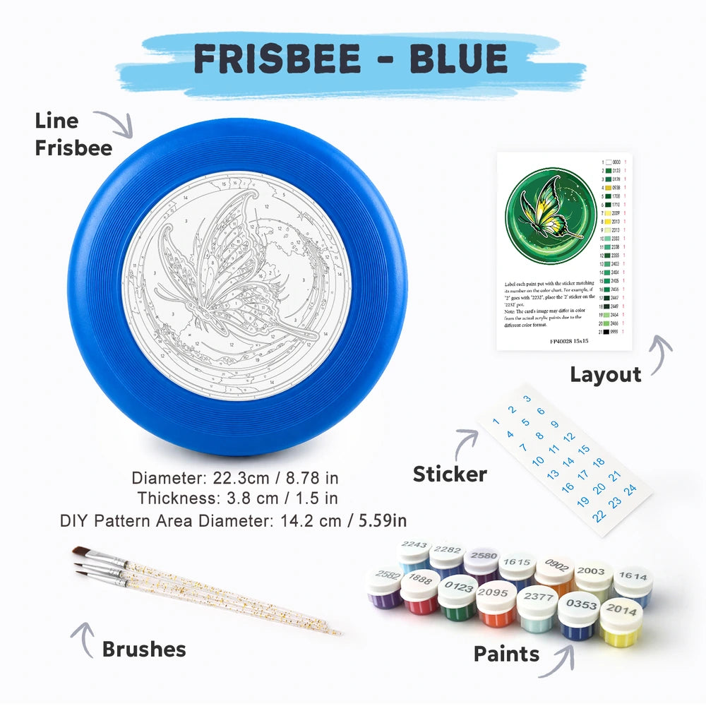 Paint by Numbers - Frisbee | Golden Butterfly on Green