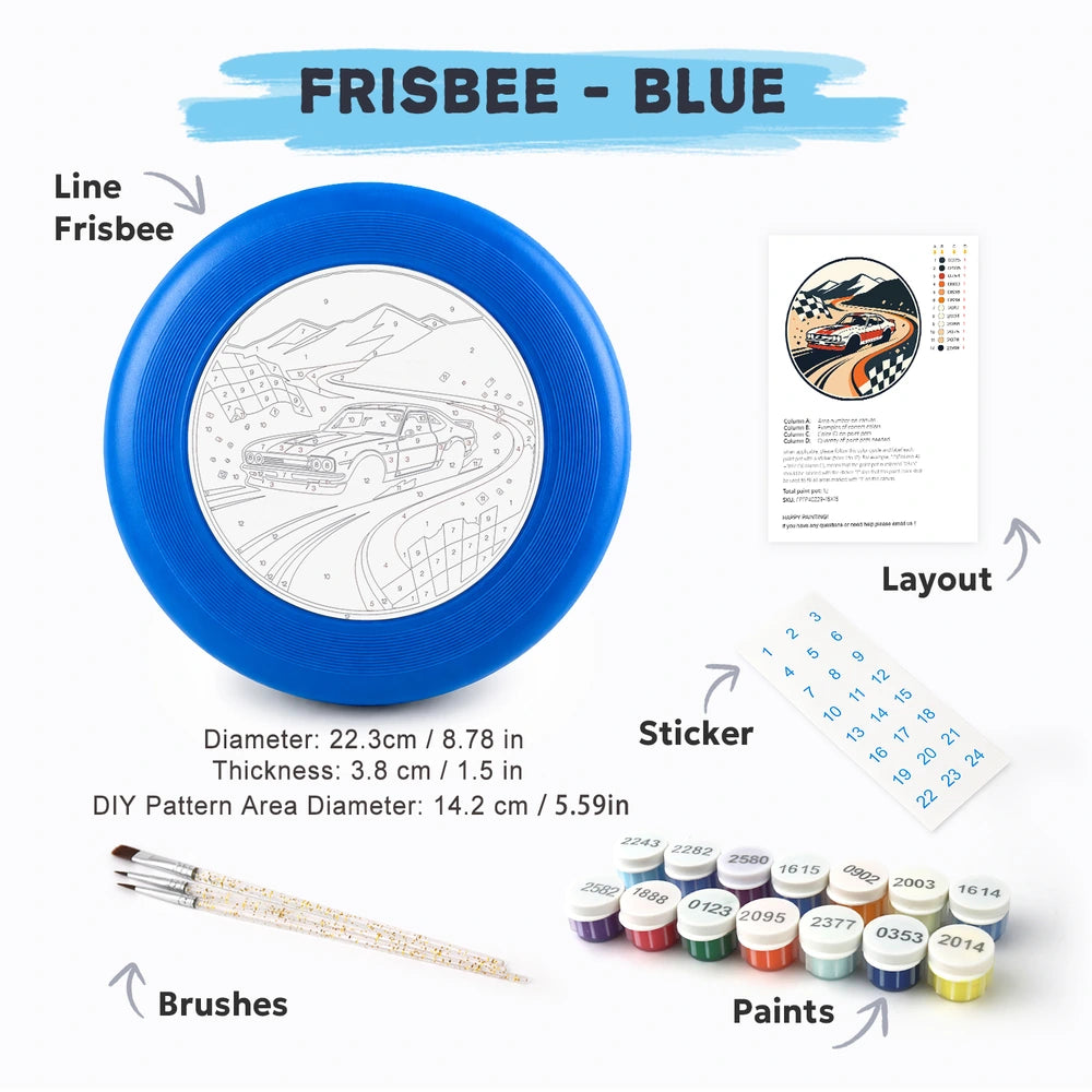 Paint by Numbers - Frisbee | Race Car on the Track