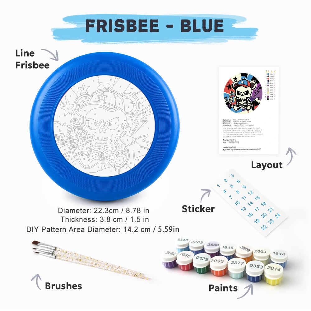 
Paint by Numbers - Frisbee | Skater Skeleton