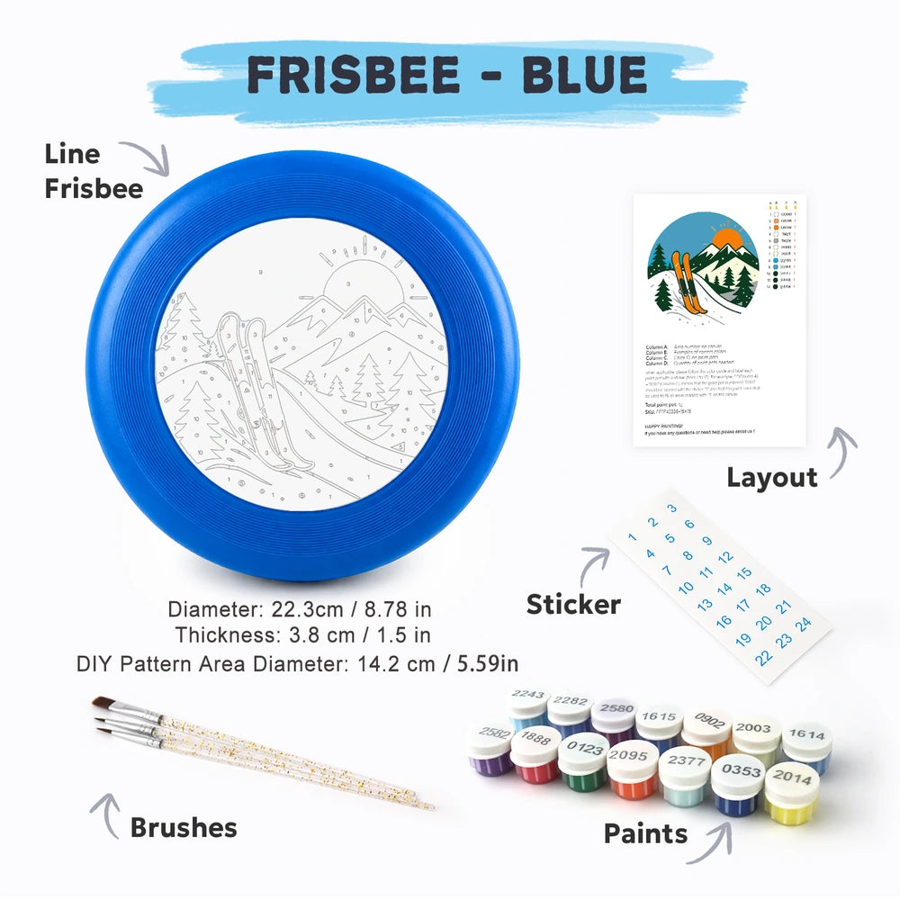 
Paint by Numbers - Frisbee | Skis in the Mountains