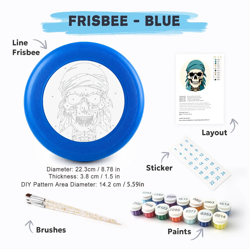 
Paint by Numbers - Frisbee | Skull in a Teal Bandana
