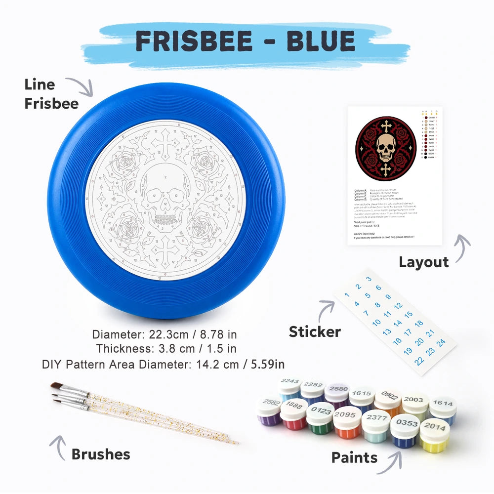 Paint by Numbers - Frisbee | Skull with Roses