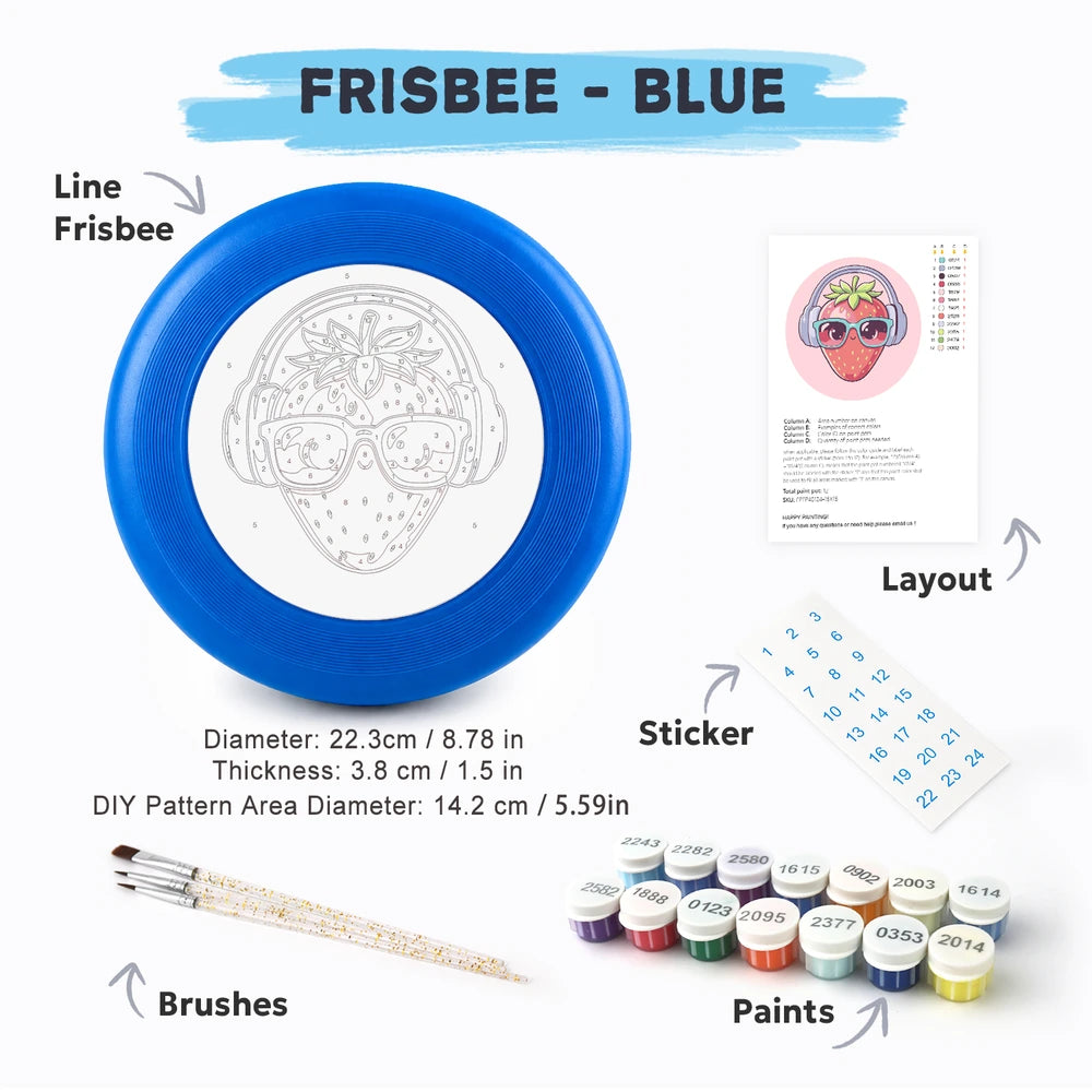 Paint by Numbers - Frisbee | Strawberry with Headphones