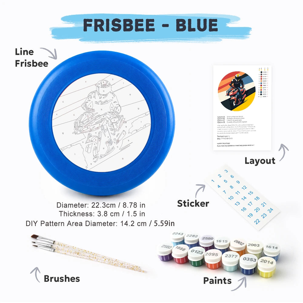 Paint by Numbers - Frisbee | Sunset Motorcycle Rider