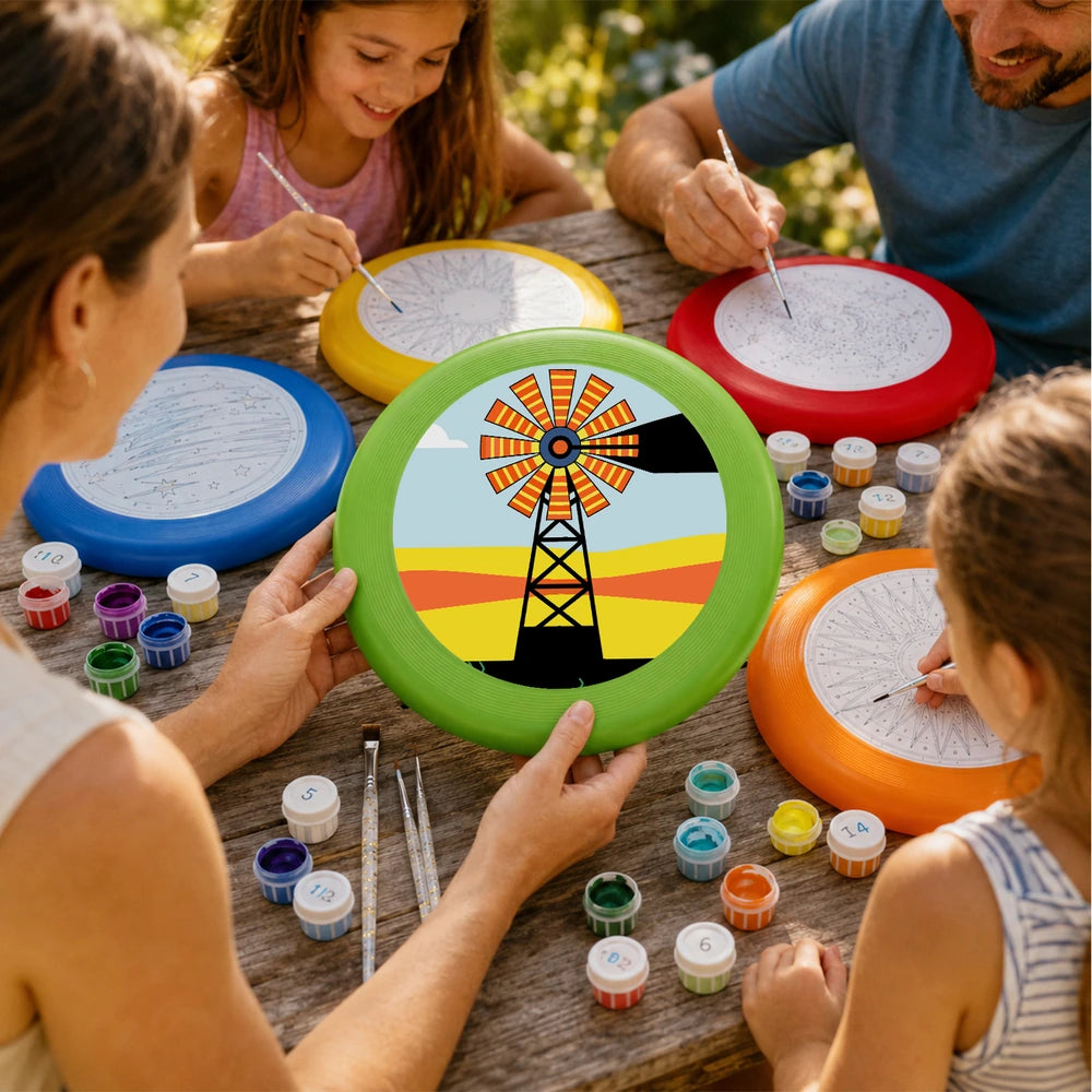 Paint by Numbers - Frisbee | Windmill at Sunset