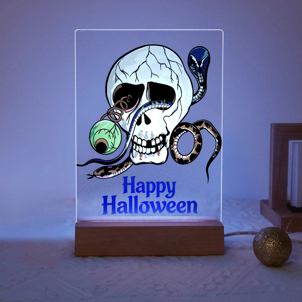 
Paint by Numbers - Halloween Light | Skull with Snake and Eye