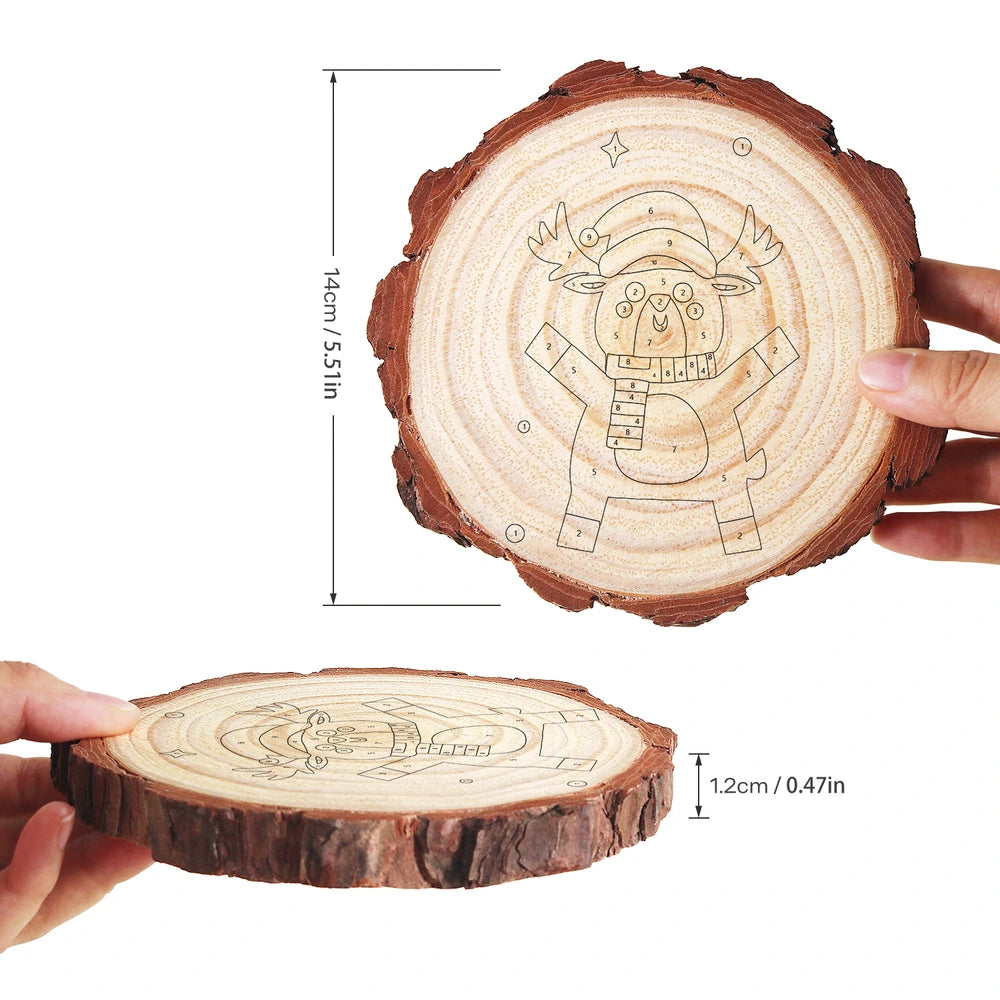 
Paint by Numbers - Wood Slice | Reindeer in a Scarf