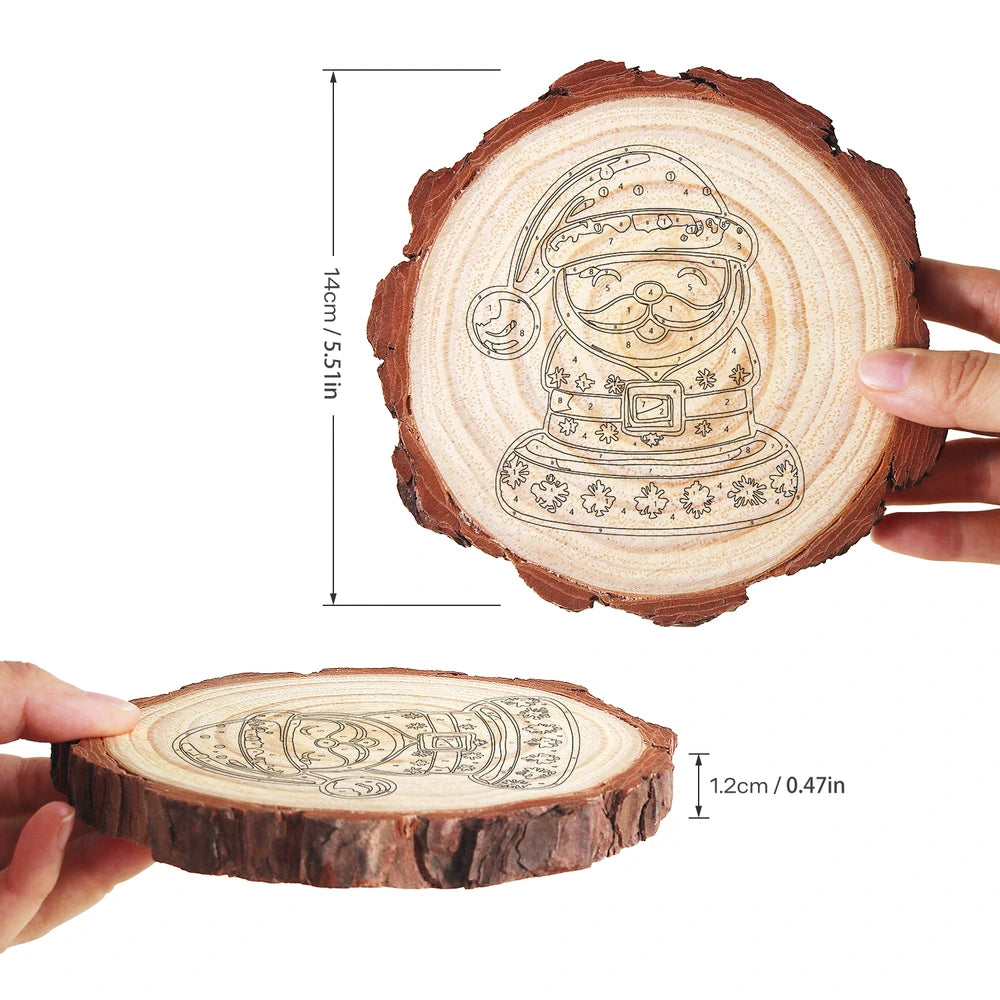 
Paint by Numbers - Wood Slice | Santa Cookie