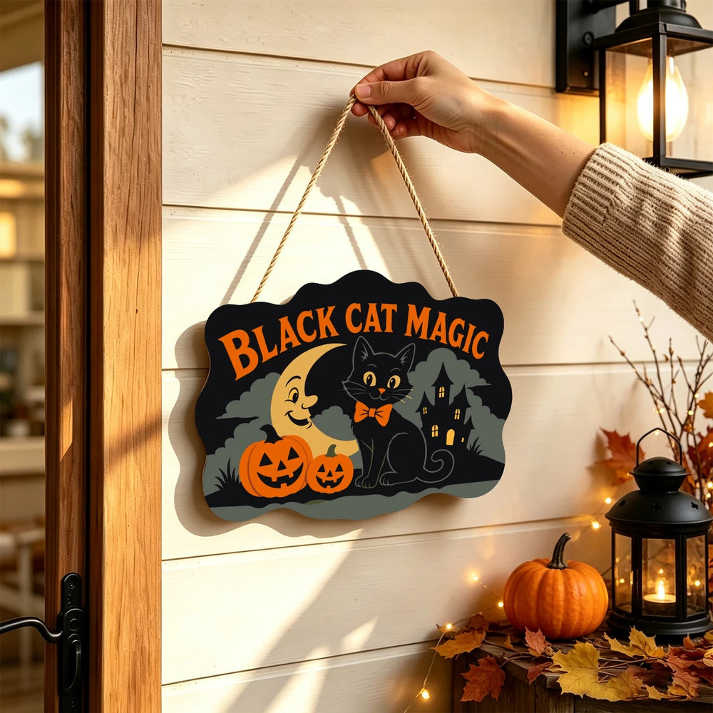 Paint by Numbers - Wooden Door Hanger | Black Cat Magic