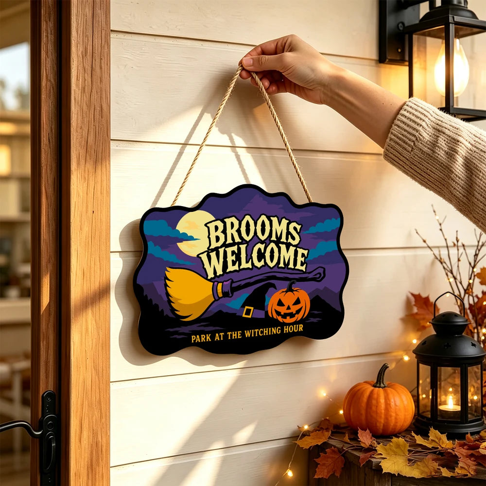 Paint by Numbers - Wooden Door Hanger | Brooms Welcome