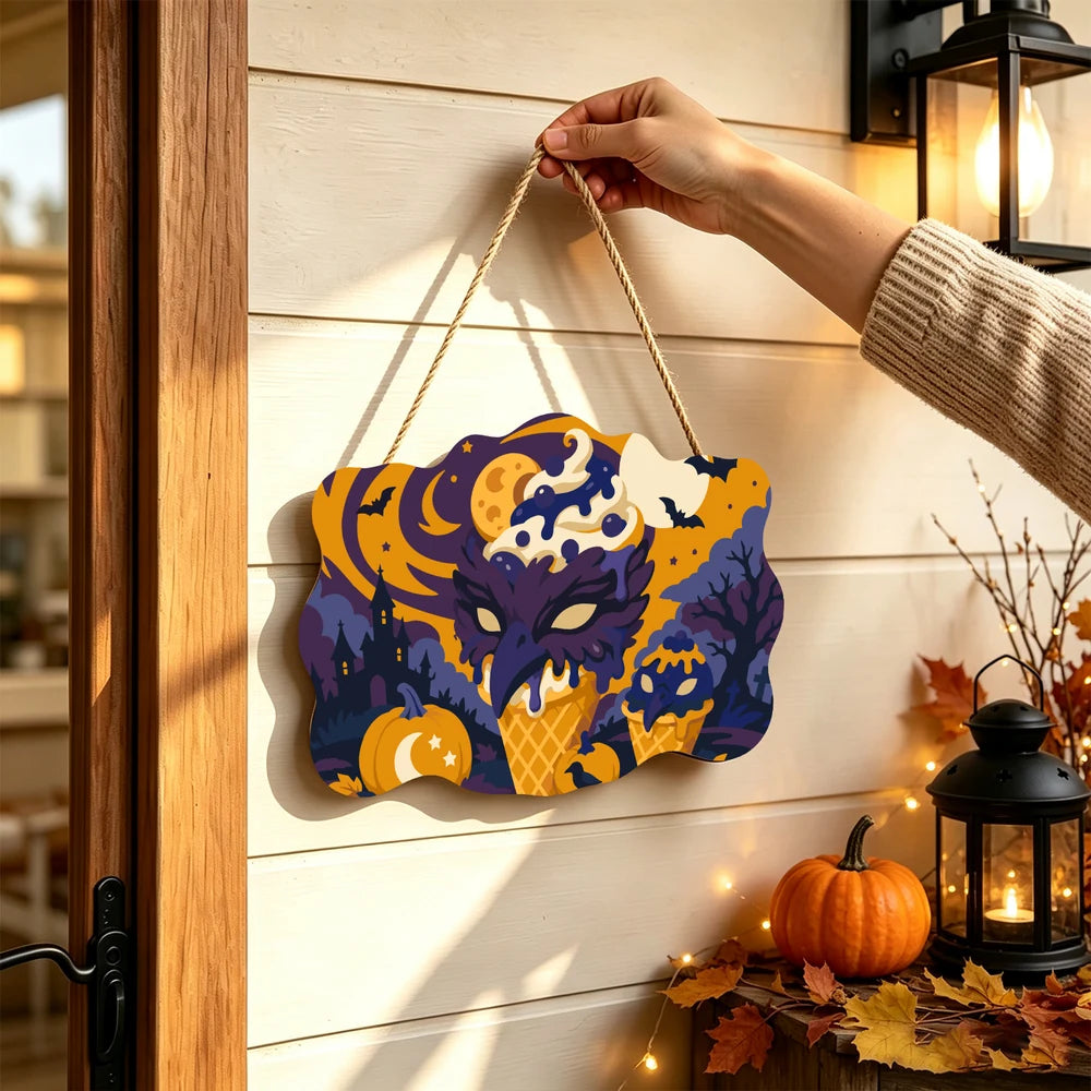 Paint by Numbers - Wooden Door Hanger | Dragon Ice Cream Night