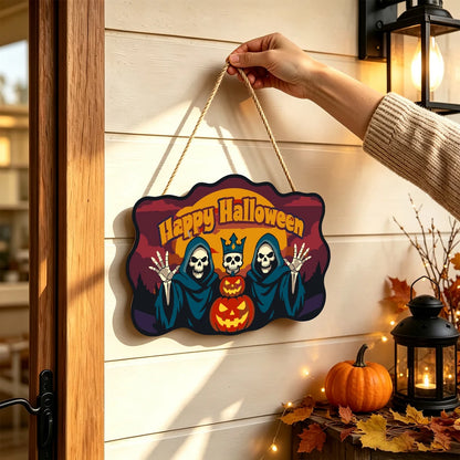 Paint by Numbers - Wooden Door Hanger | Happy Halloween Reaper Kings