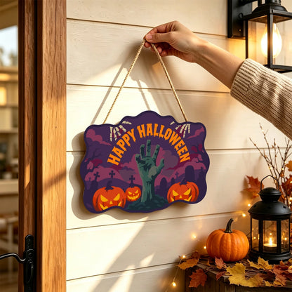 Paint by Numbers - Wooden Door Hanger | Happy Halloween Zombie Hand