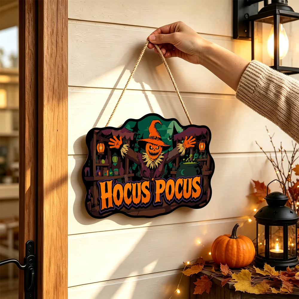Paint by Numbers - Wooden Door Hanger | Hocus Pocus Scarecrow
